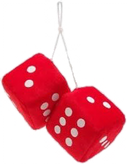 3" X 3" Classic Red Fuzzy Dice